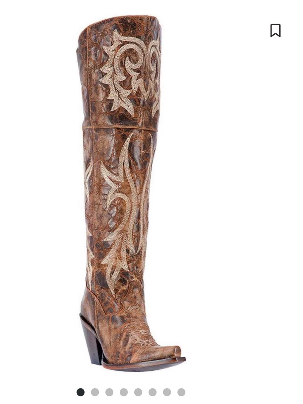 DAN POST WOMEN'S JILTED KNEE HIGH WESTERN BOOTS | Color: Chestnut| Size 7.5